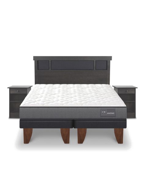 Cama Europea Anatomic 2 Plazas Base Dividida + Set de Muebles Dublín-2