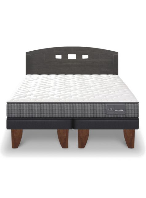 Cama Europea Anatomic 2 Plazas Base Dividida + Respaldo Gales-2