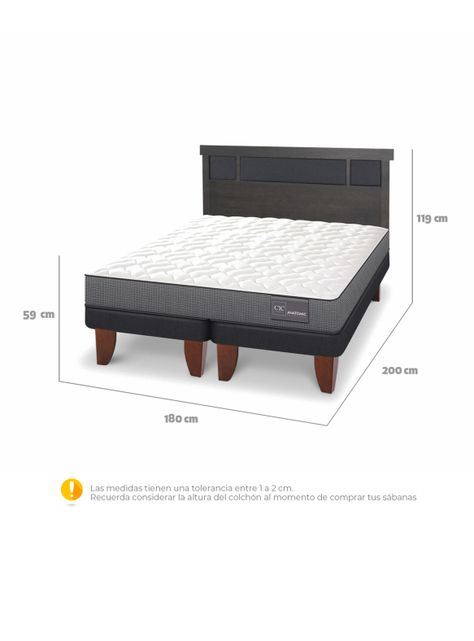 Cama Europea Anatomic King + Respaldo Dublín-1