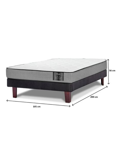 Cama Europea Star 1.5 Plazas x 200 cm + Set Asturias-1