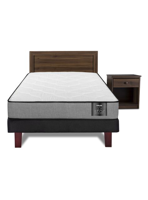 Cama Europea Star 1 Plaza x 200 cm + Set Asturias-2