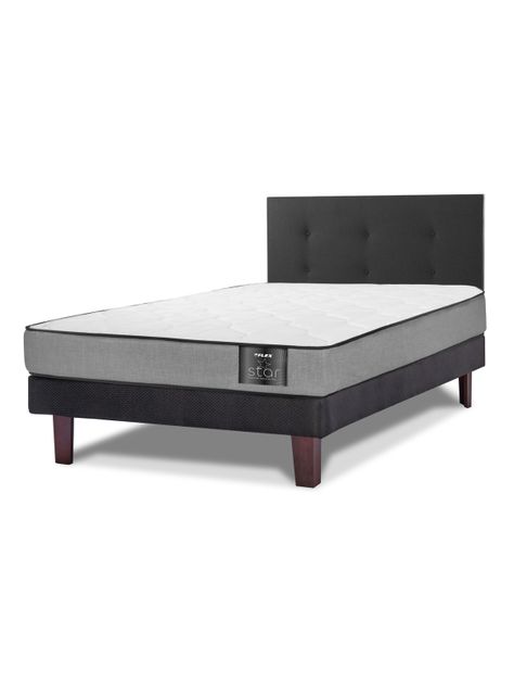Cama Europea Star 1.5 Plazas x 200 cm + Respaldo Royal-0