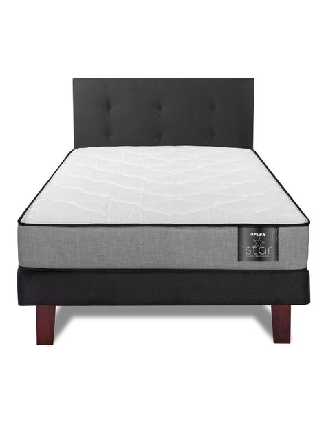 Cama Europea Star 1.5 Plazas x 200 cm + Respaldo Royal-2