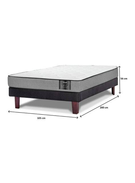 Cama Europea Star 1.5 Plazas x 200 cm + Respaldo Royal-1
