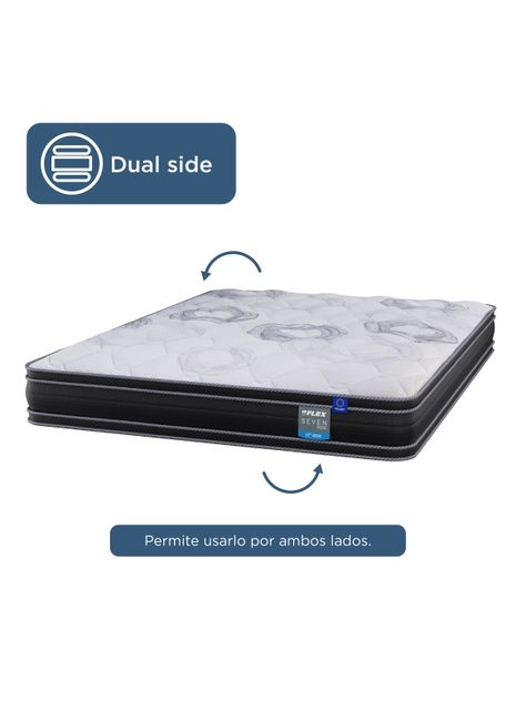 Cama Europea Seven Plus King + Respaldo Royal Negro + Velador Rover-3