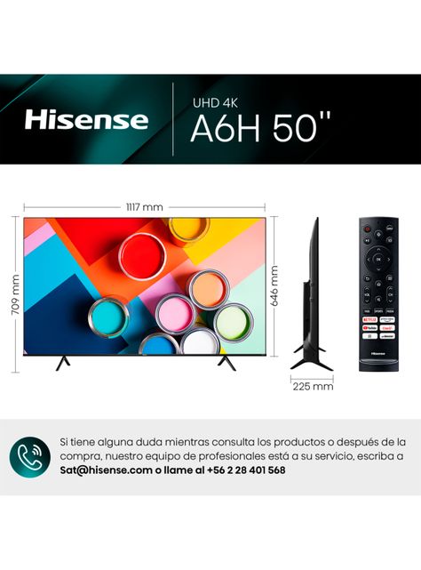 LED Smart TV 50" 4K Ultra HD 50A6H-1