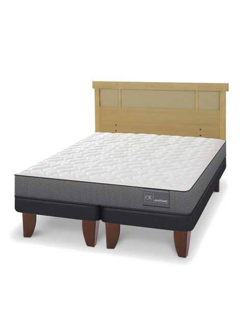 Cama Europea Anatomic King Respaldo Dublín Mostaza-0