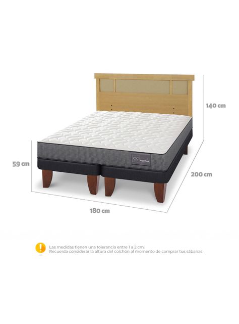 Cama Europea Anatomic King Respaldo Dublín Mostaza-1