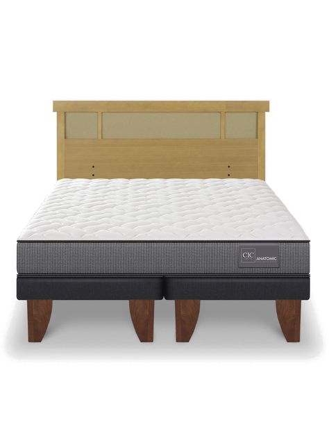 Cama Europea Anatomic King Respaldo Dublín Mostaza-2
