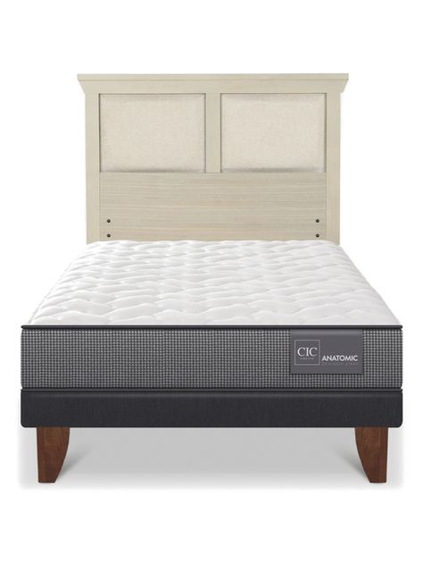 Cama Europea Anatomic 1.5 Plazas + Respaldo Torino Alpino-2