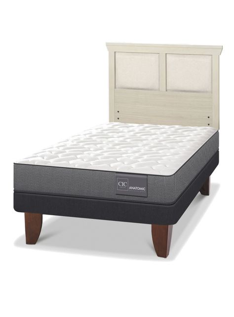 Cama Europea Anatomic 1.5 Plazas + Respaldo Torino Alpino-0