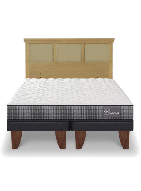 Cama Europea Anatomic King Respaldo Torino Mostaza-2