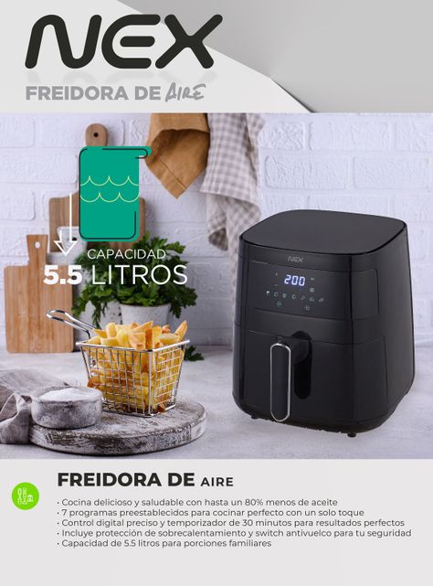 Freidora de Aire Digital 5.5 Litros 1500W ARF-5024-4
