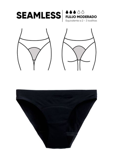 Calzón Menstrual Seamless sin Costuras Flujo Moderado-3