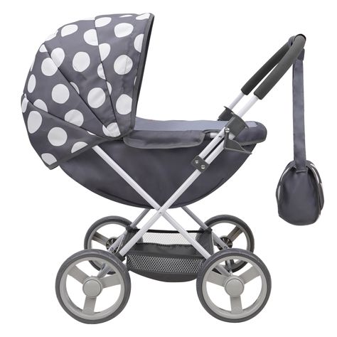 Coche Cuna para Muñecas Squirrel Gris/Blanco-6
