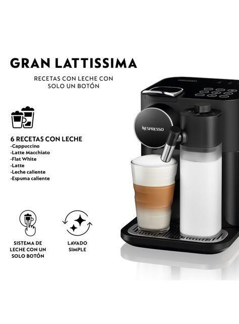 Cafetera de Cápsulas Gran Lattissima Negra -4