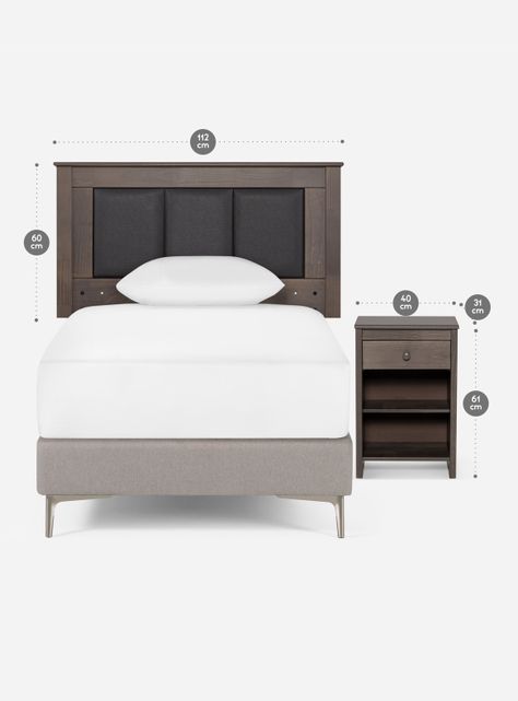 Set de Muebles Rachel 1.5 Plazas Gris-1