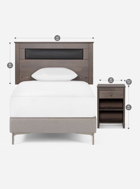 Set de Muebles Ferrara 1.5 Plazas Gris-1