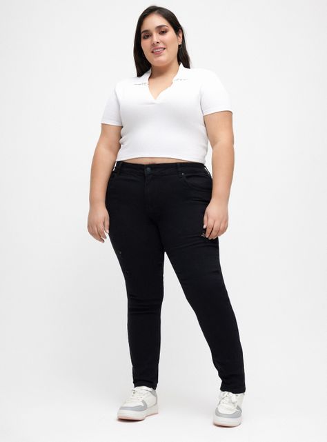 Jeans Jeggins Roturas Tiro Alto-7