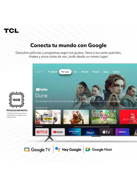QLED Smart TV 98" 4K UHD 98C655 Google TV-6