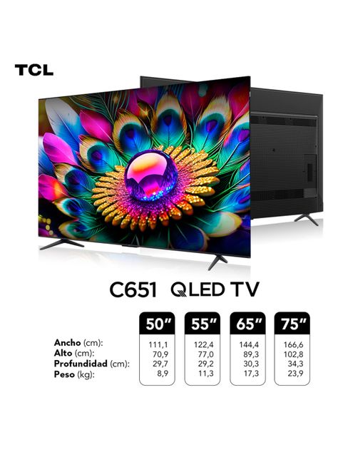 QLED Smart TV 50" 4K UHD 50C651 Google TV-2