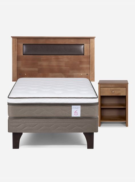 Cama New Style 6 1.5 Plazas + Muebles Ferrara-1