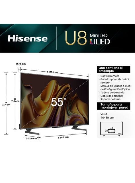 Mini LED Smart TV 55" U8N 4K Google TV-1