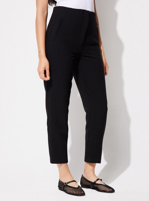 Pantalón Sastrero con Pinzas y Cintura Alta-0