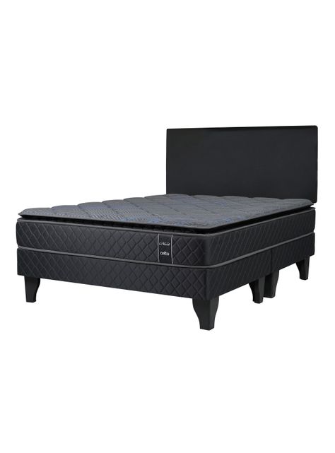 Cama Europea Nuit 2 Plazas Base Dividida + Respaldo Acolchado-0