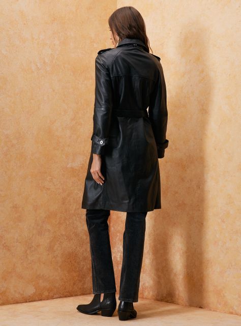 Chaqueta Tipo Impermeable Cuero Desgastado-5