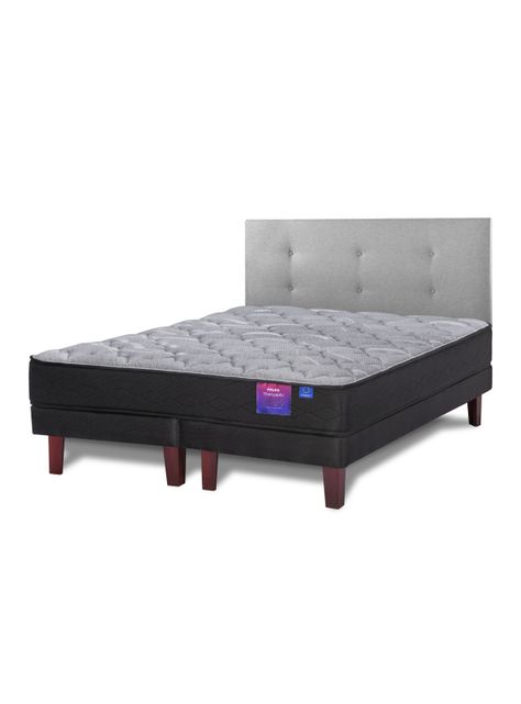 Cama Europea Therapedic Plus King + Respaldo Royal Gris-0