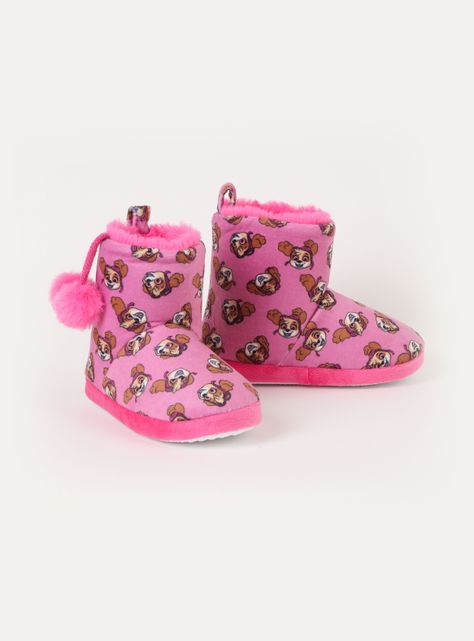 Pantufla Niña con Pompon Bota Print Paw Patrol-1