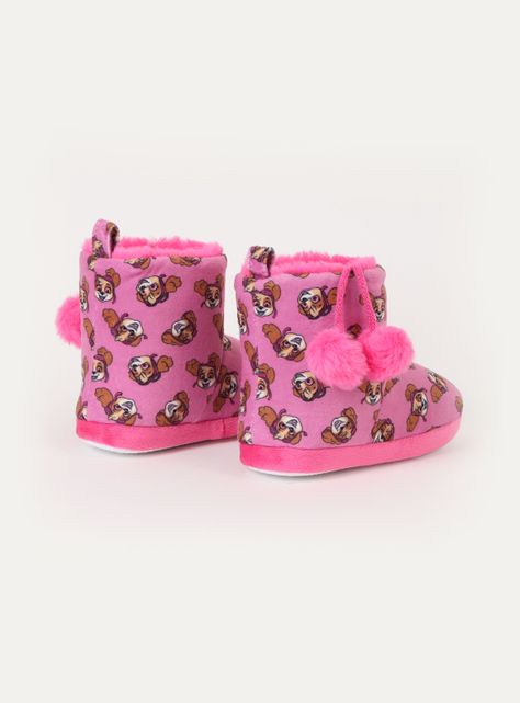 Pantufla Niña con Pompon Bota Print Paw Patrol-2