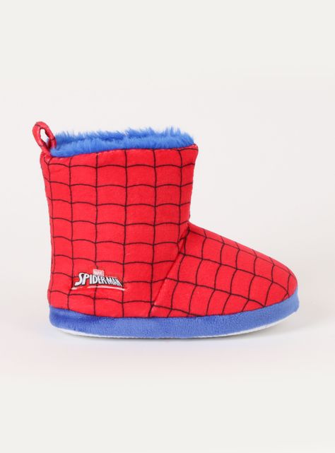 Pantufla Bota Estampado Telaraña Hombre Araña Niño-0