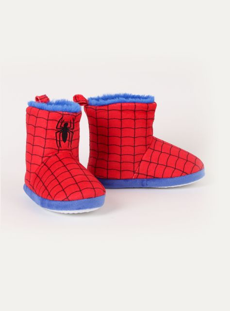 Pantufla Bota Estampado Telaraña Hombre Araña Niño-1