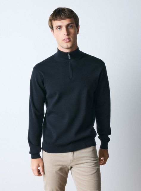 Sweater Half Zipper Grueso-0