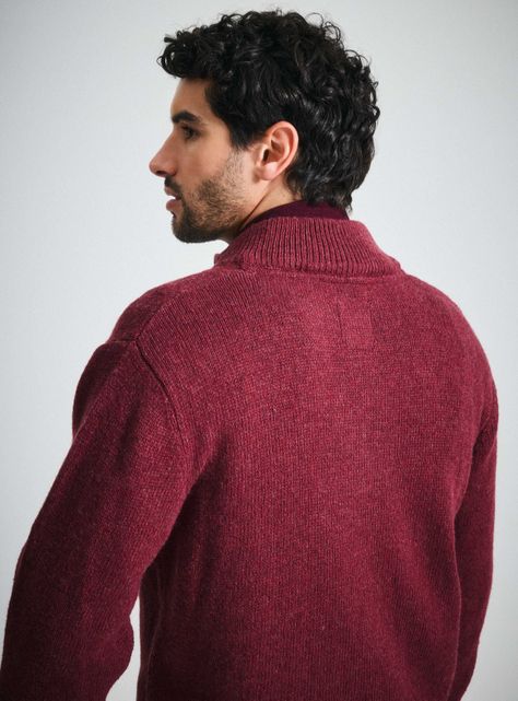 Sweater Half Button Grueso Lana-3