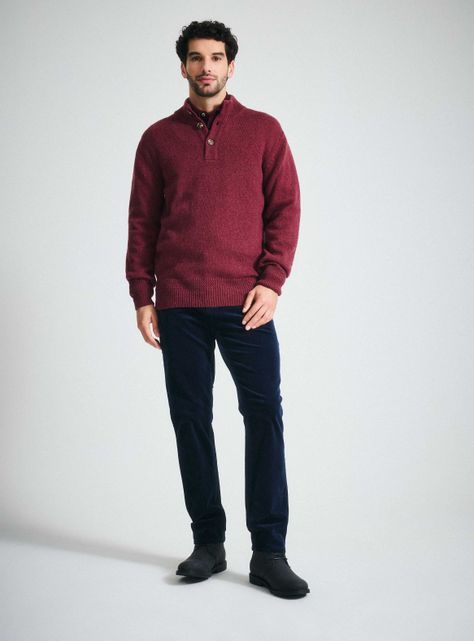 Sweater Half Button Grueso Lana-4