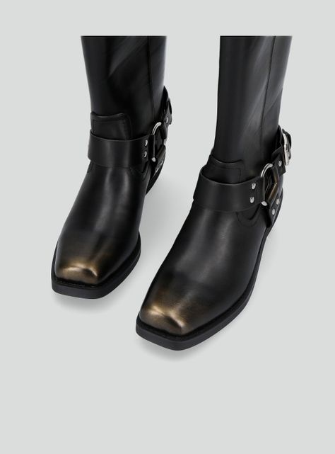 Bota Alta Efecto Cuero Brushed Lollapalooza Mujer-2