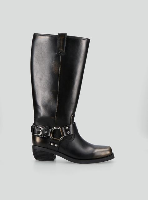 Bota Alta Efecto Cuero Brushed Lollapalooza Mujer-0