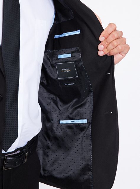 Traje Recto Slim Fit Lana Poliéster Liso -3
