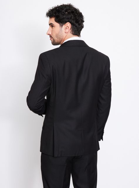 Traje Recto Slim Fit Lana Poliéster Liso -1