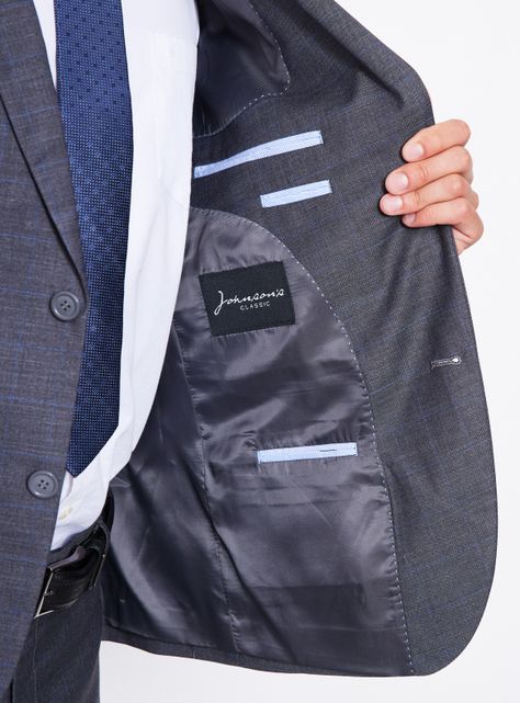 Traje Recto Regular Fit Fantasía Cuadro Ventana-3