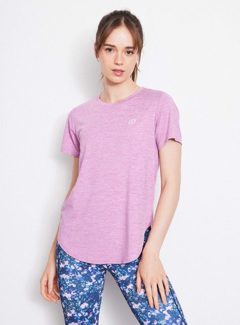 Polera Manga Corta con Corte Curvo Tela Fluida-0
