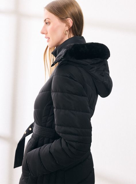 Parka con Capucha Piel Desmontable y Cinturón-3
