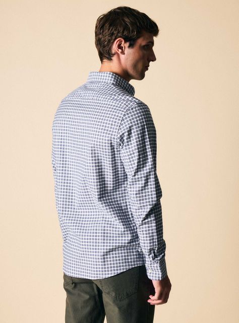 Camisa Manga Larga Cuadro Básico Oxford-1