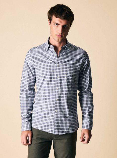 Camisa Manga Larga Cuadro Básico Oxford-0