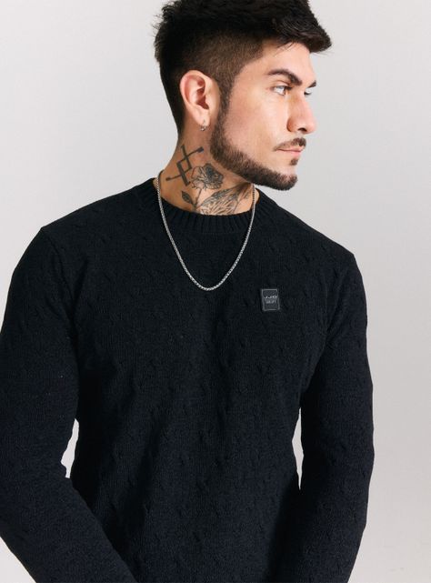 Sweater Punto Especial Texturado Cuello Redondo-2