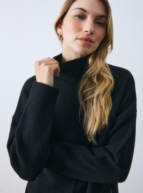 Sweater Largo con Detalle al Centro-3