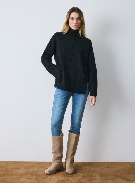 Sweater Largo con Detalle al Centro-4